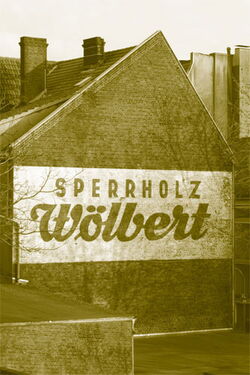 Schriftzug am heutigen Standort