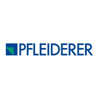 Das Logo von Pfleiderer zeigt Materialien wie Sperrholz und Massivholz für Türen und Böden. | © Pfleiderer